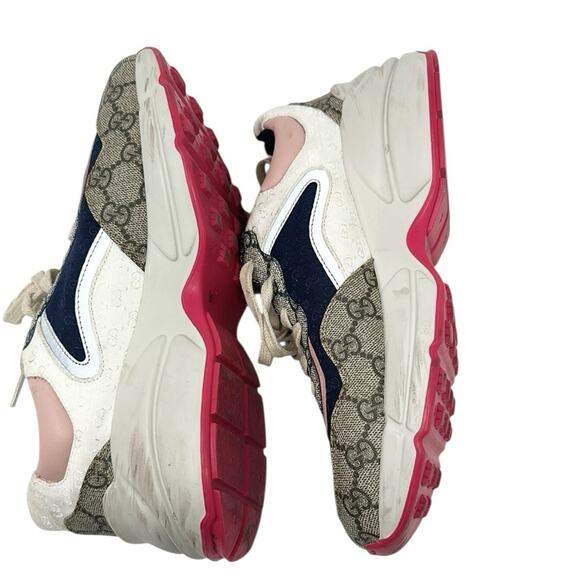 Gucci Rhyton GG Canvas Multi Monogram Low Top Sneakers Runners Size 38.5 - Picture 12 of 14